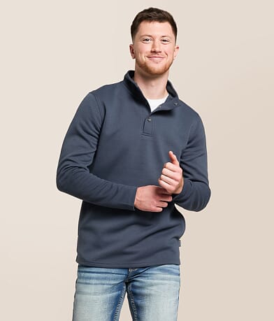 Departwest Ribbed Quarter Snap Pullover front view