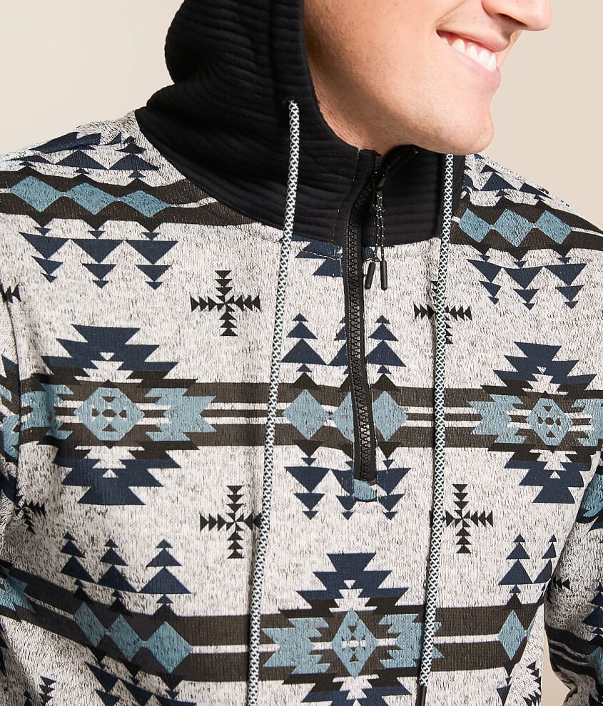 Southwestern Quarter Zip Hooded Sweatshirt