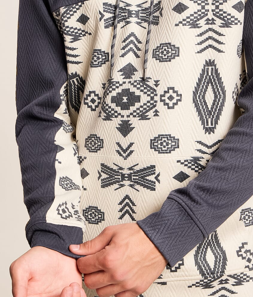 Pieced Southwestern Print Hoodie