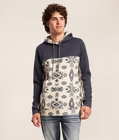 Pieced Southwestern Print Hoodie