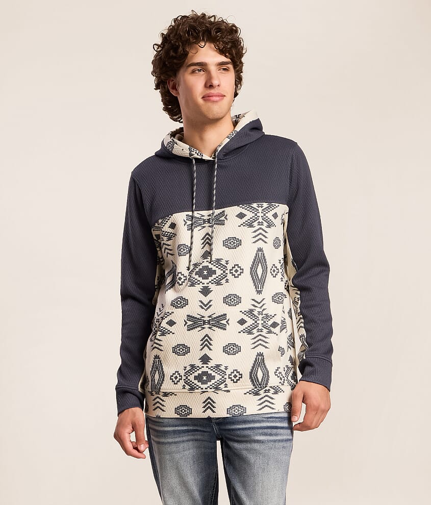 Pieced Southwestern Print Hoodie