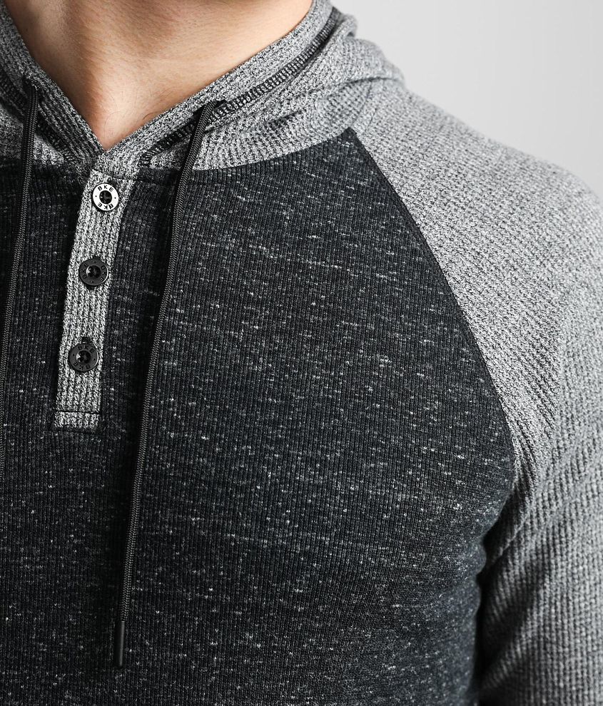 Pieced Thermal Henley Hoodie