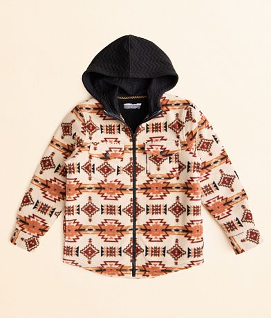 Departwest Boys - Southwestern Fleece Hooded Shacket front view