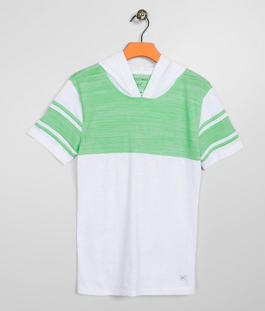 Boys - Departwest Applique Stripe Hooded T-Shirt front view