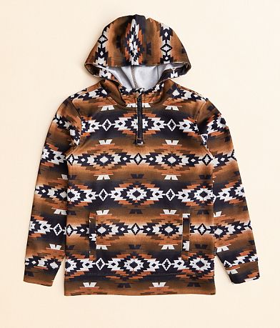 Departwest Boys - Southwestern Quarter Zip Hooded Sweatshirt front view