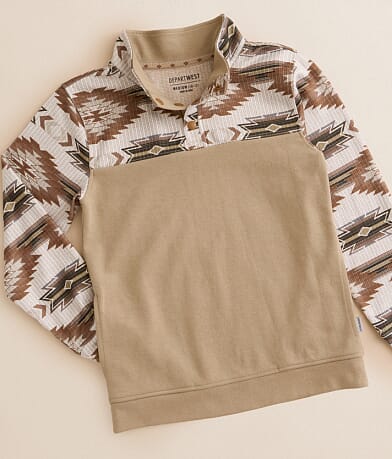 Departwest Boys - Cozy Color Block Quarter Snap Pullover front view