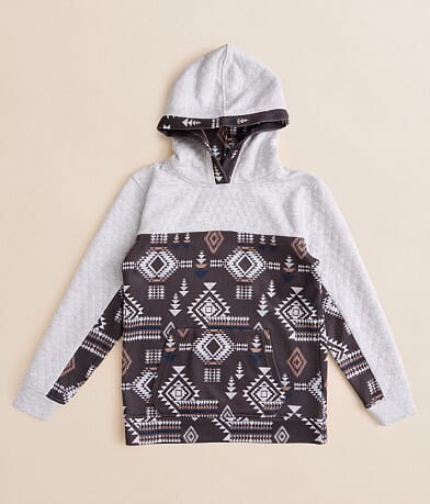 Departwest Boys - Quilted Southwestern Hooded Sweatshirt front view