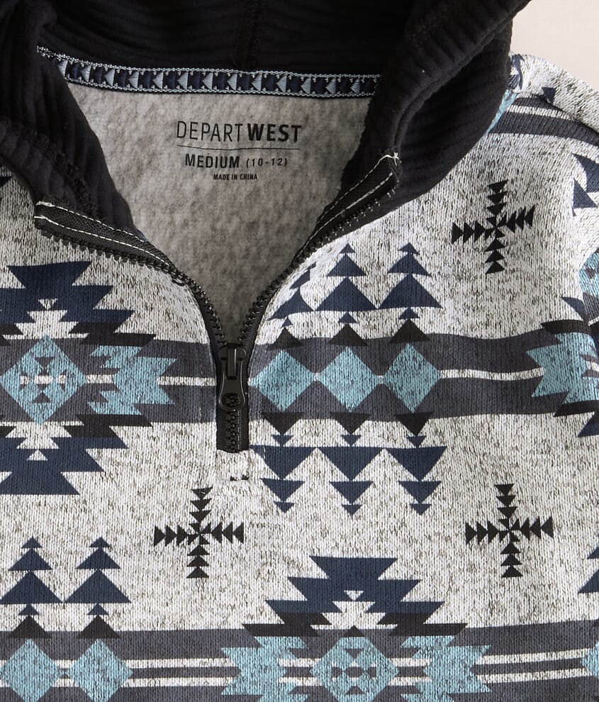 Boys - Southwestern Quarter Zip Hooded Sweatshirt