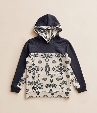 Boys - Pieced Southwestern Print Hoodie