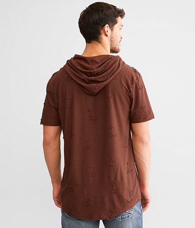 Nova Industries Long Body Hooded T-Shirt back view