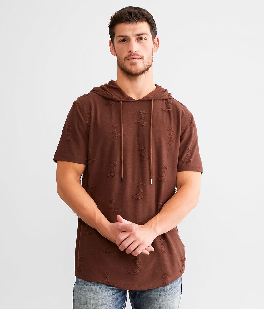 Nova Industries Long Body Hooded T-Shirt front view