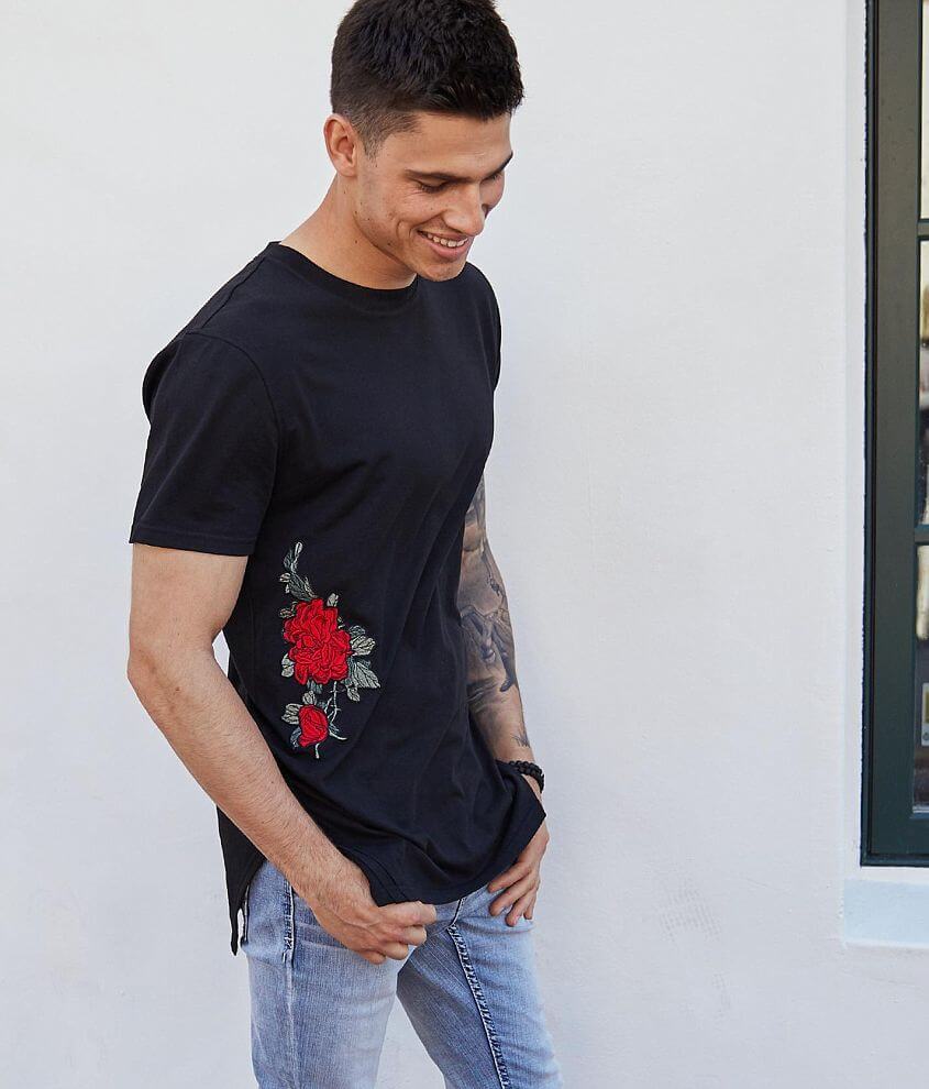 Rose embroidered t shirt 2024 mens