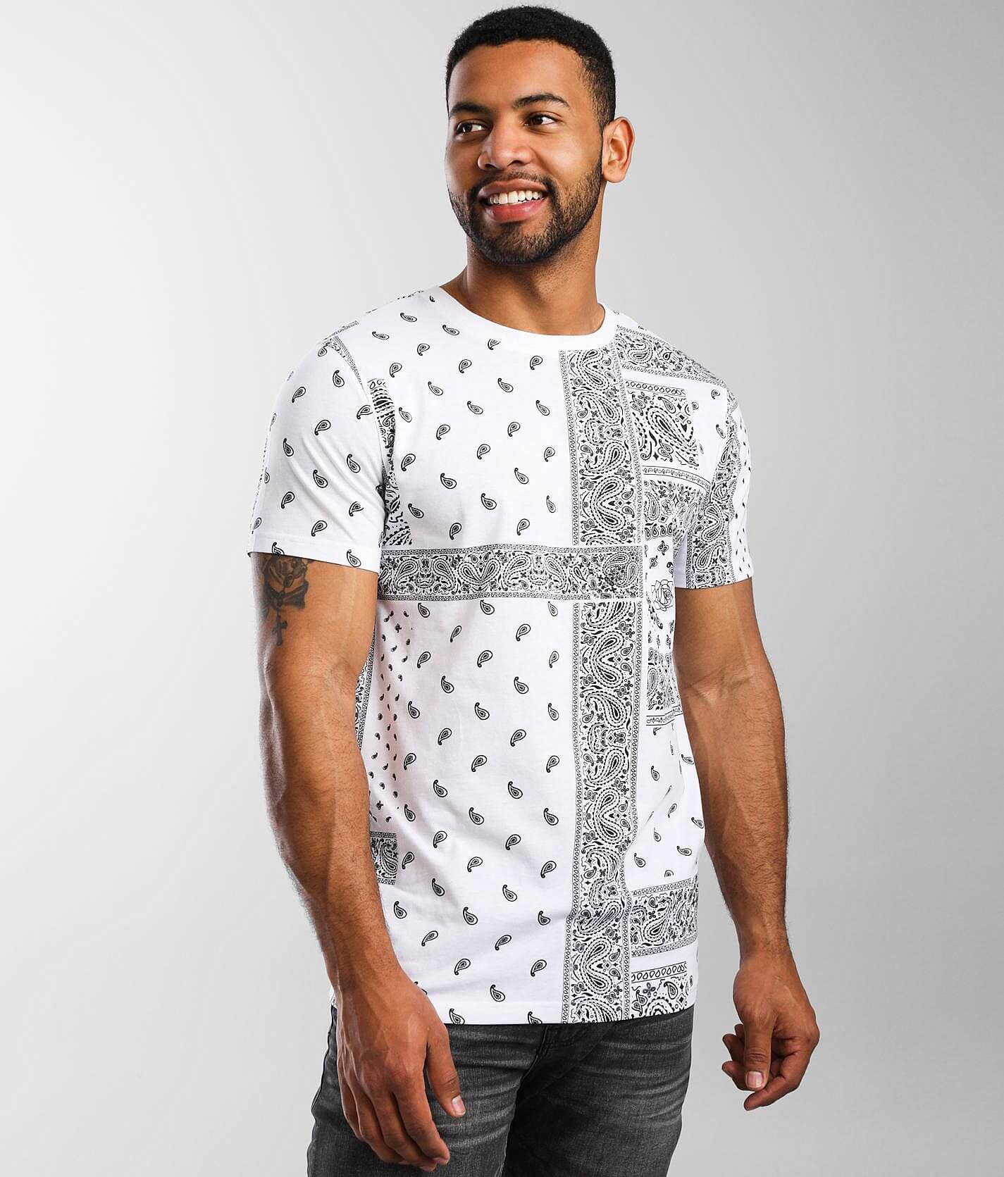 RebelsMarket Men's Bandana Print T Shirt