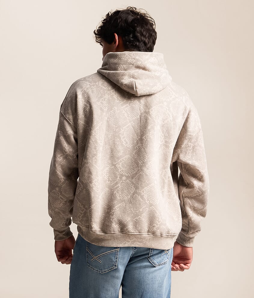 Faux Snakeskin Hooded Sweatshirt
