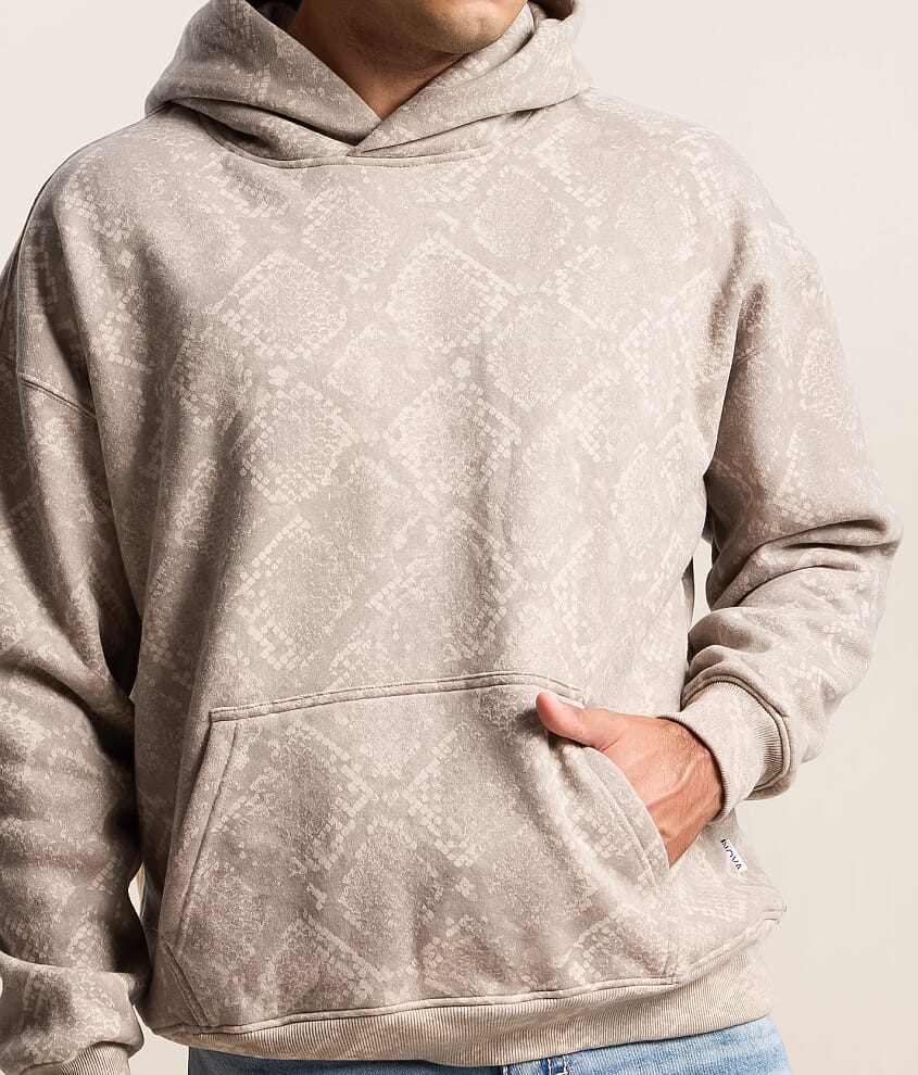 Faux Snakeskin Hooded Sweatshirt