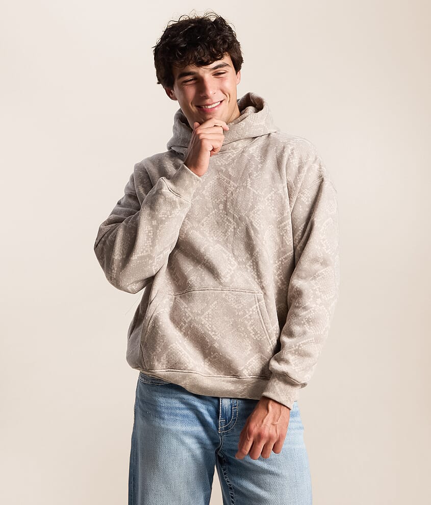 Faux Snakeskin Hooded Sweatshirt