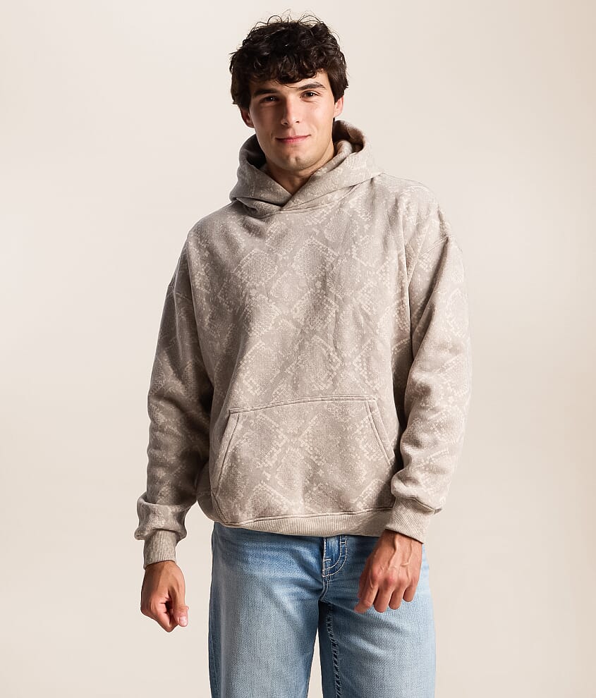 Faux Snakeskin Hooded Sweatshirt