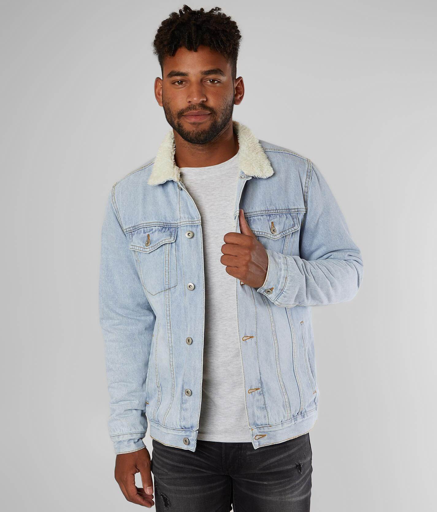 levis sherpa jacket light wash