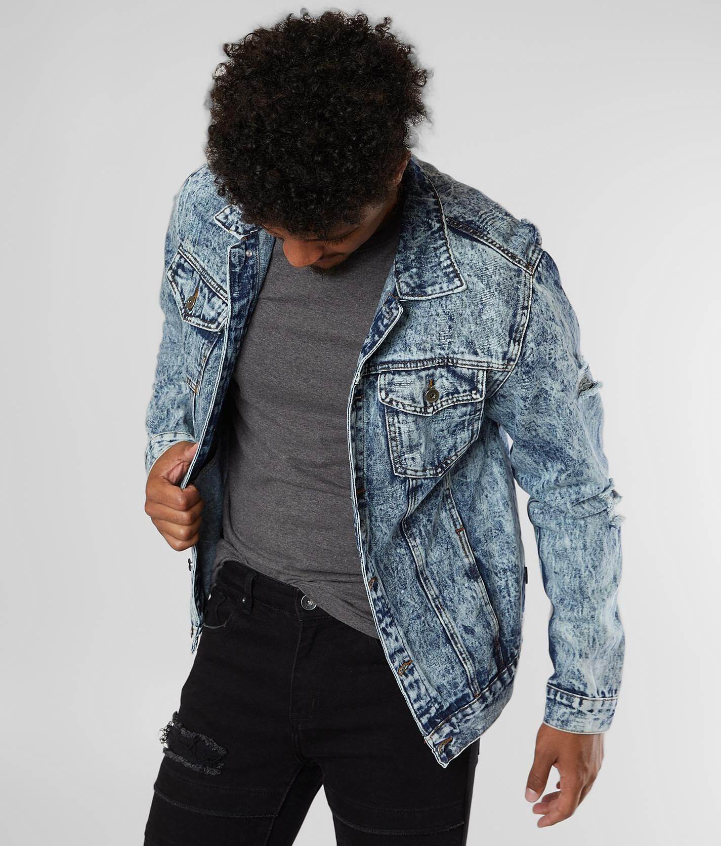 acid wash jean jacket mens