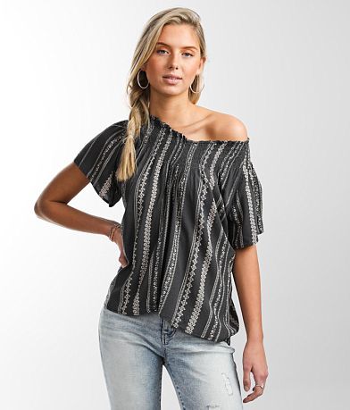 Daytrip Off The Shoulder Smocked Top FULL_LEFT_SIDE