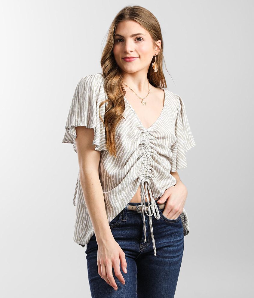 Daytrip Lurex Striped Top front view