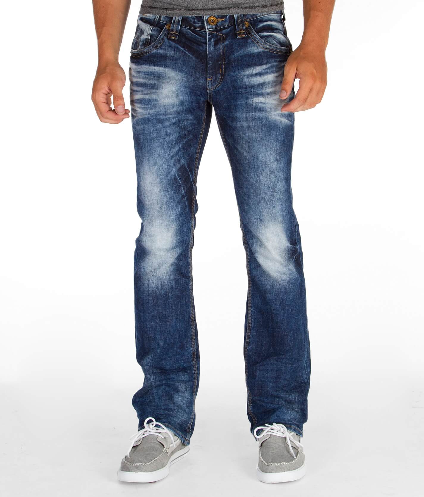 buckle slim bootcut jeans