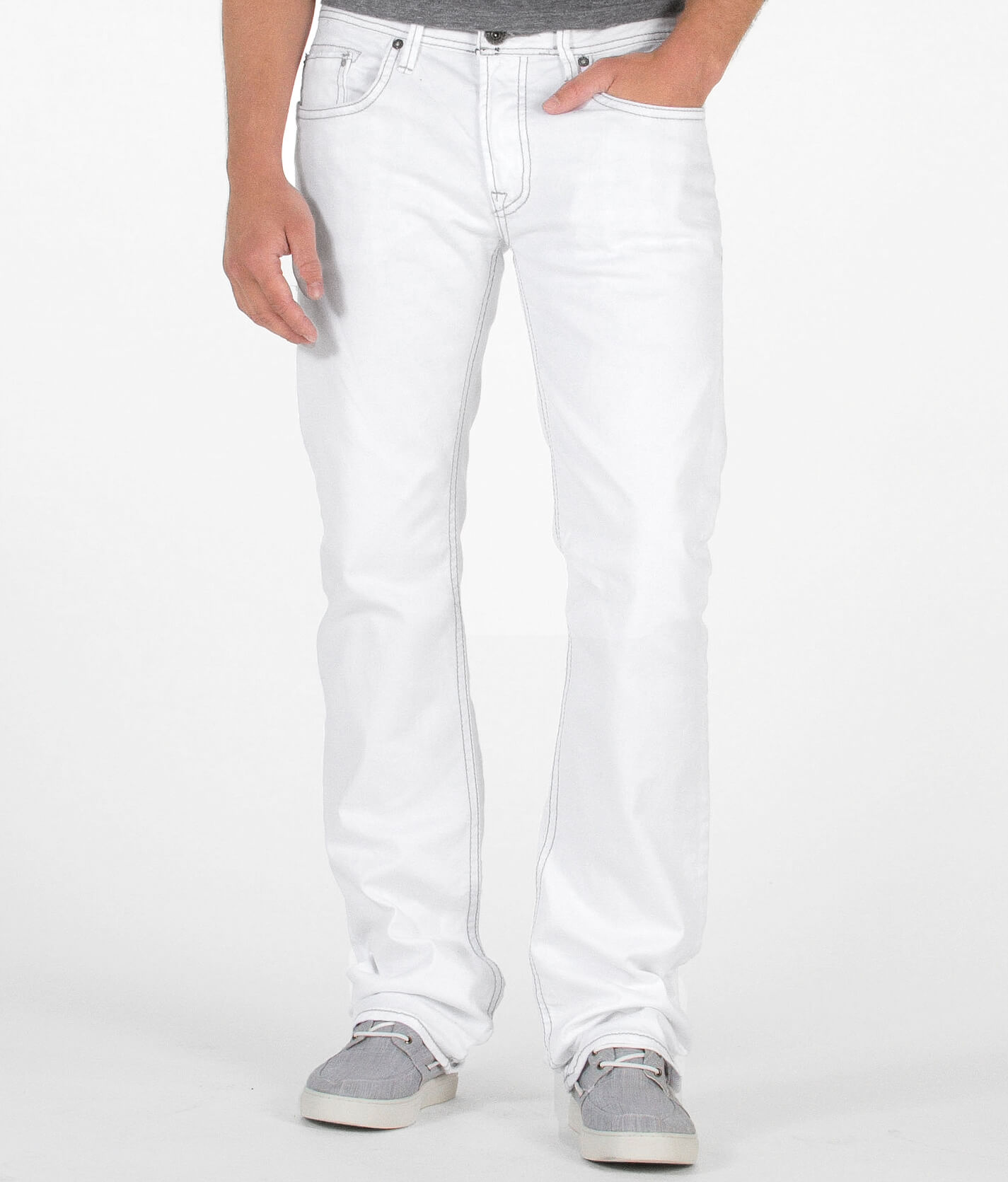 buckle white jeans