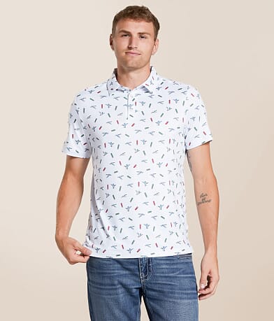 BURLEBO Ducks & Shells Performance Polo front view