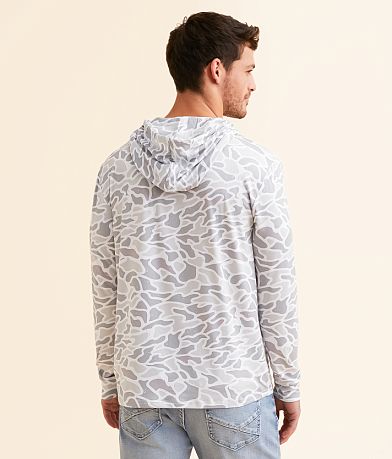 BURLEBO Camo Performance Hoodie - Men's Activewear in White Camo | Buckle