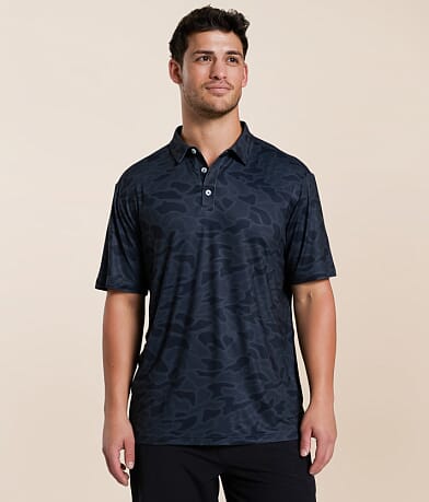 BURLEBO Camo Performance Polo front view