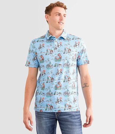 BURLEBO Cowboy Up Performance Polo front view