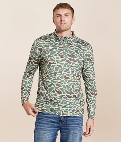BURLEBO Retro Duck Camo Performance Pullover front view