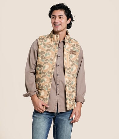 BURLEBO Camo Performance Puffer Vest front view