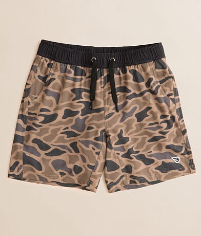 BURLEBO Boys - Gauge Camo Athletic Performance Stretch Short front view