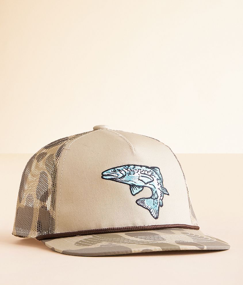 Boys - BURLEBO Camo Trout Trucker Hat front view