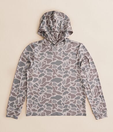 BURLEBO Boys - Classic Deer Camo Performance Hoodie front view