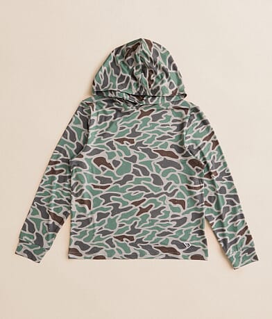 BURLEBO Boys - Camo Performance Hoodie front view