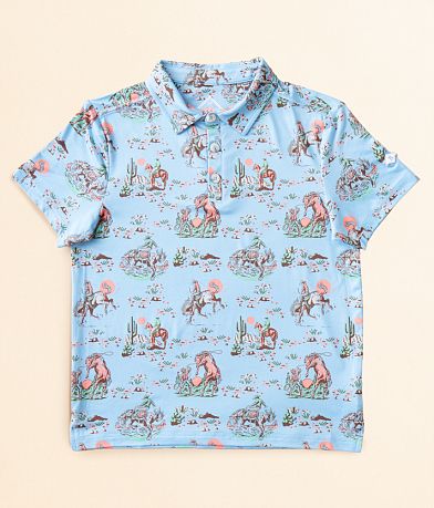 BURLEBO Boys - Cowboy Up Performance Polo front view