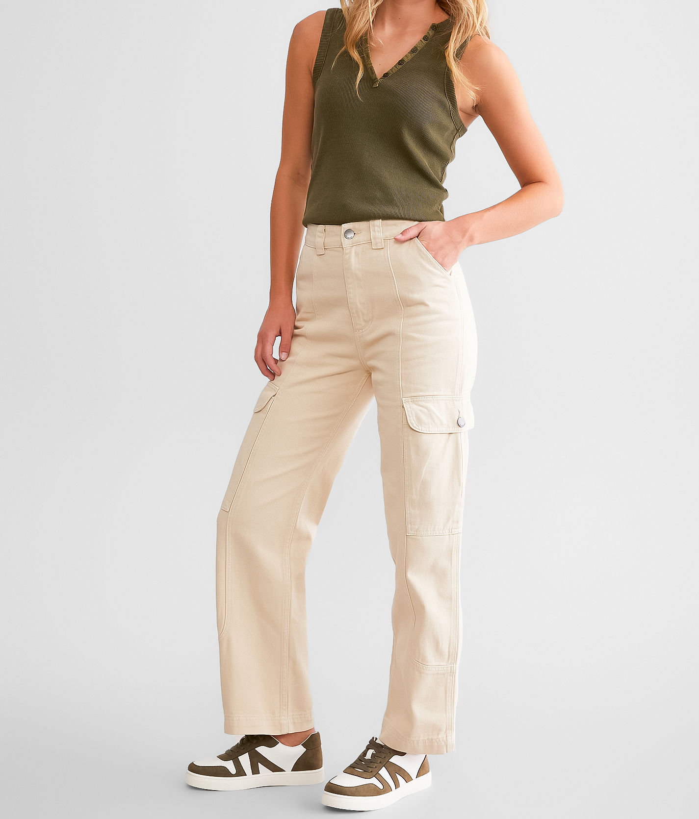 Billabong Wall To Wall Cargo Pant - Women's Pants in Antique White 1