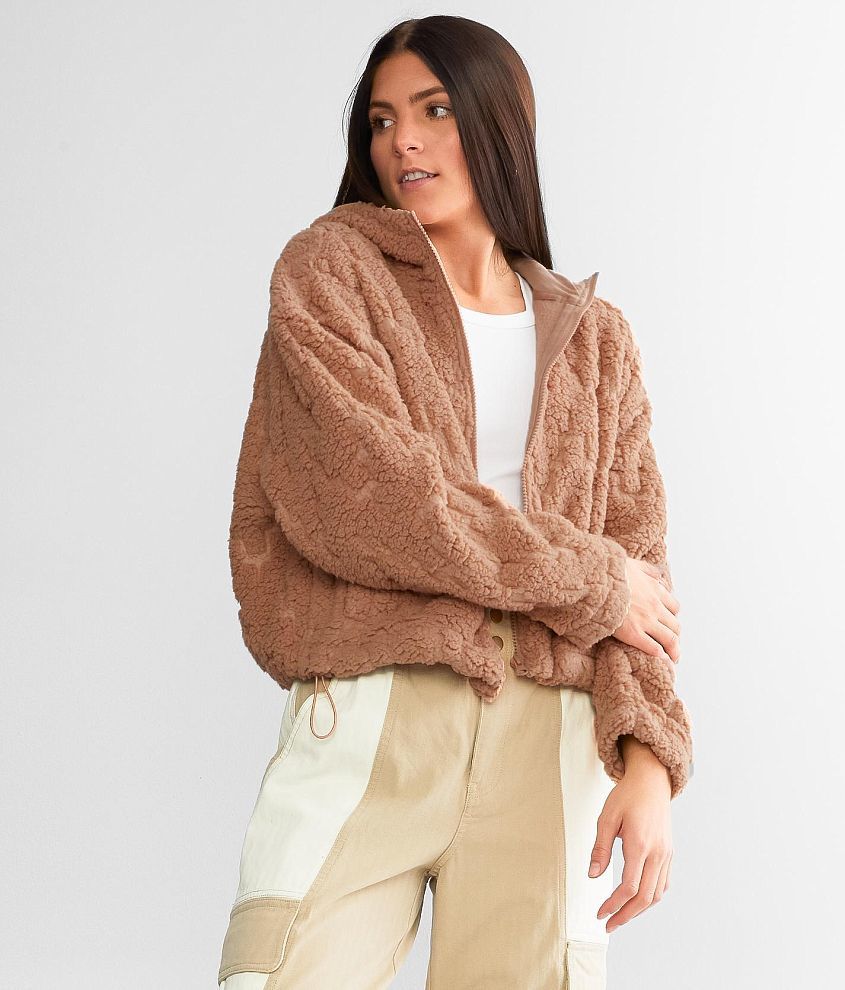 Fur keeps faux outlet fur crop jacket billabong