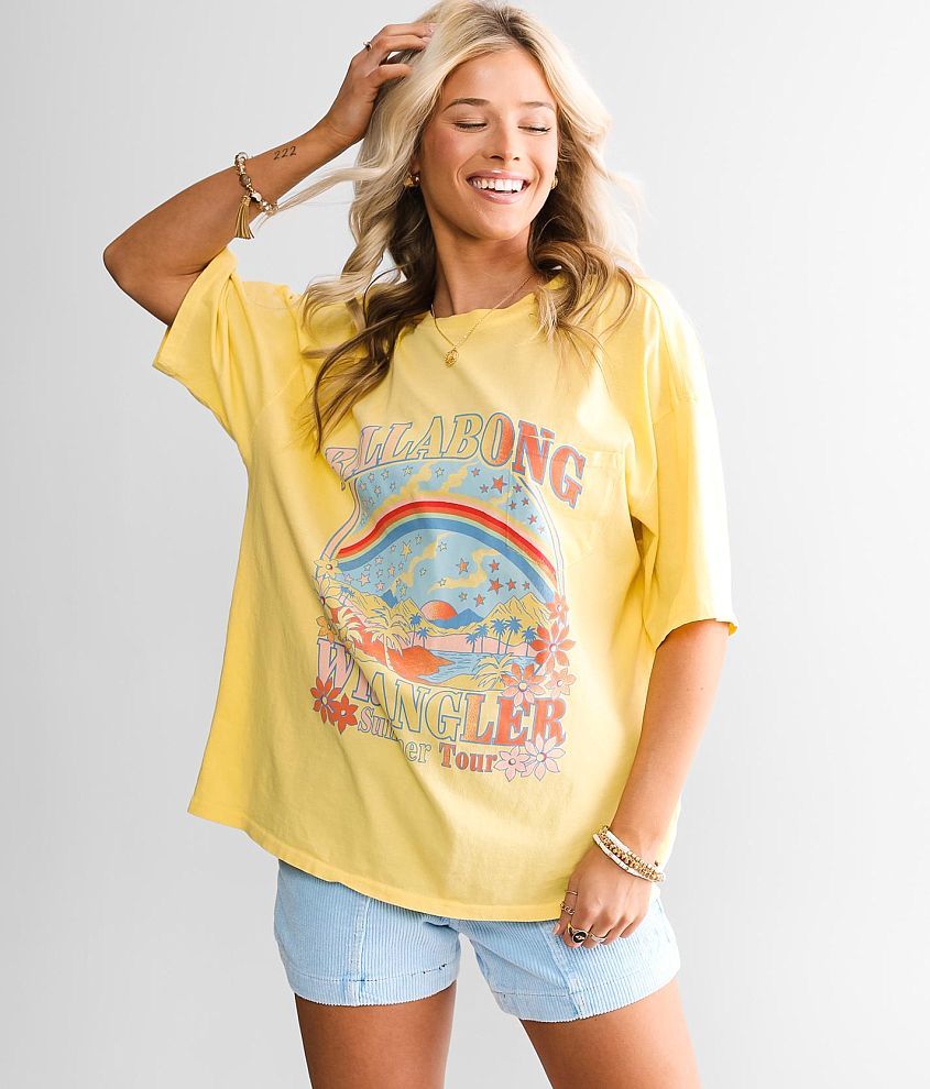 Billabong yellow hot sale shirt