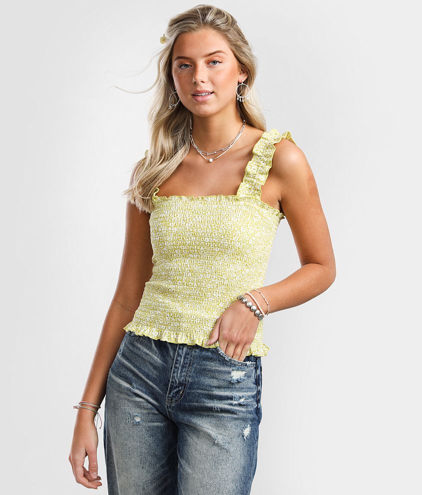 Billabong Sun Dreamer Smocked Tank Top - Women's Tank Tops in Lime