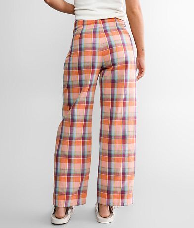 Billabong Break Point Cropped Plaid Pant back view