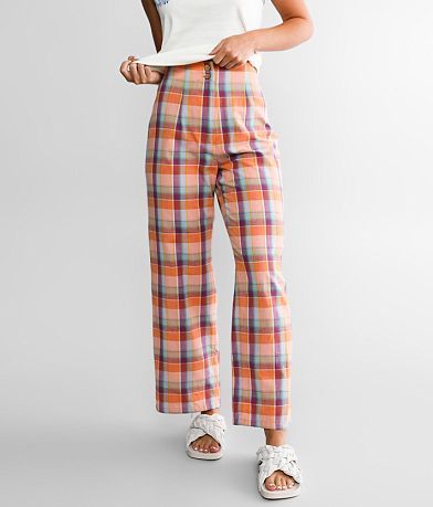 Billabong Break Point Cropped Plaid Pant full left side view
