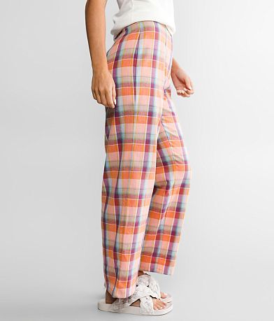 Billabong Break Point Cropped Plaid Pant full right side view