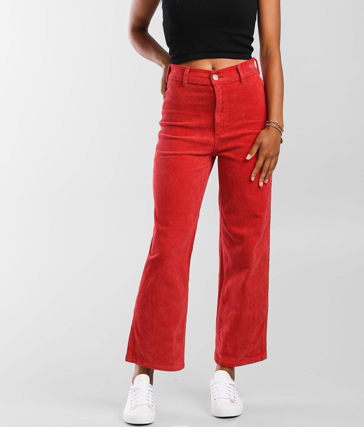 BILLABONG Into The Groove Womens High Waisted Corduroy Pants - BURNT RED