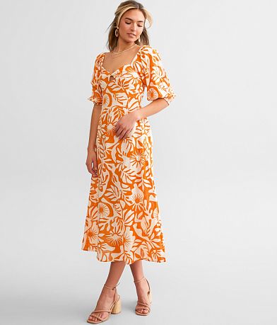 Orange buckle dress hotsell