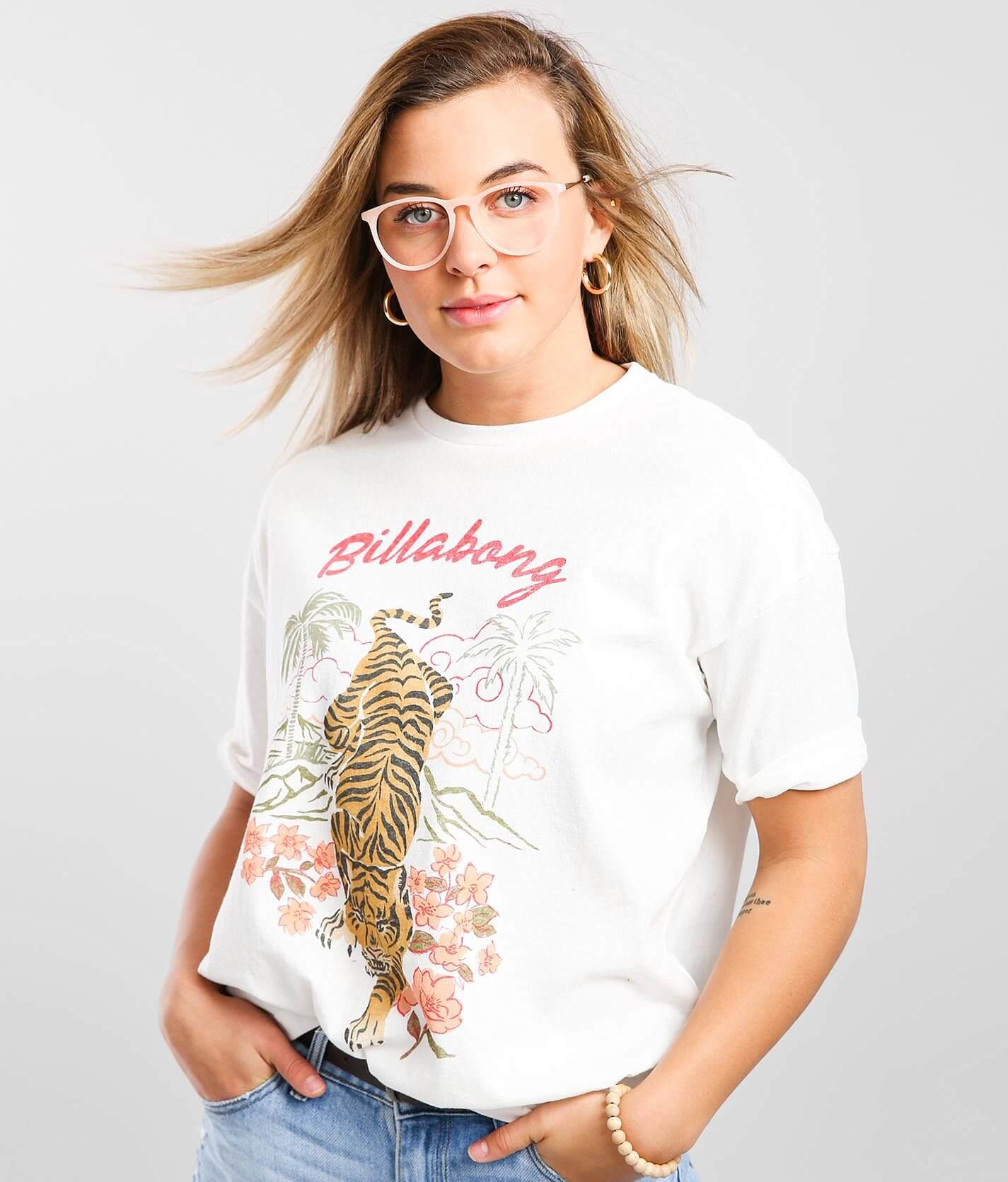 Billabong Feeling Mystical Camo T-Shirt - Green X-Small, Women's