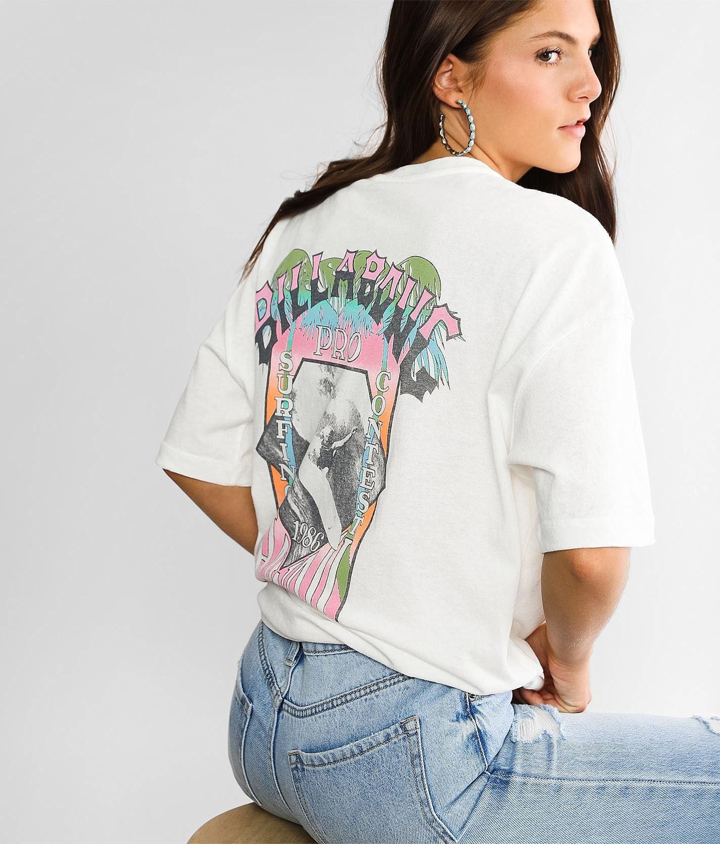 売れ筋商品|||ビラボン Tシャツ レディース トップス WAKE UP AND STOKE - Print T-shirt - salt crystal Billabong Wake Up and Stoke Tee – Salt Crystal