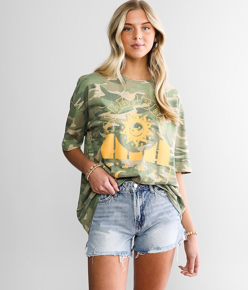 Billabong Feeling Mystical Camo T-Shirt - Green X-Small, Women's